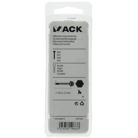 Mack 1017478 - zelfborende schroef zesk.kop verz. 18st 4,8 x 32 mm | 5 stuks