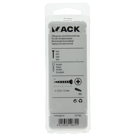 Mack 1017482 - zelftappende schroef bvk verz.38 st 2,9 x 13 mm | 10 stuks