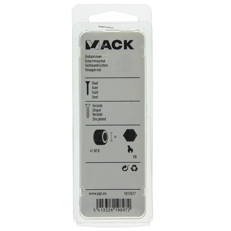 Mack 1017677 - zeskant moer staal verzinkt 20 st m 8 | 10 stuks