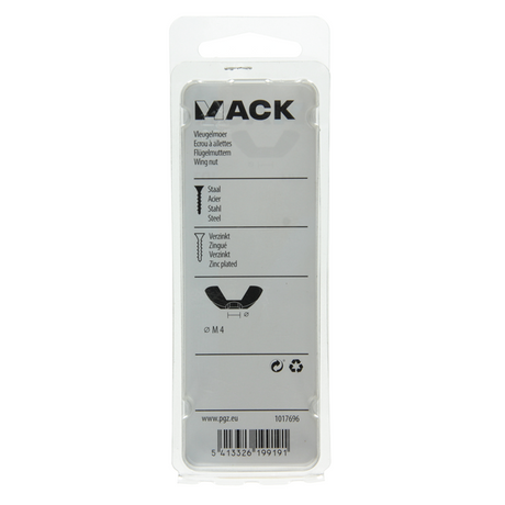 Mack 1017696 - vleugelmoer staal verzinkt 6 st m4 | 10 stuks