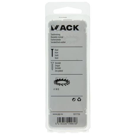 Mack 1017750 - tandveerring staal verzinkt 15 st m8 | 10 stuks