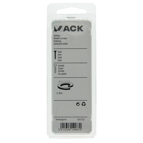 Mack 1017755 - veerring staal verz. 40st m6 | 10 stuks