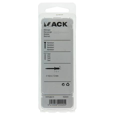 Mack 1020303 - 23 blindnieten alu 4,8x12mm | 5 stuks