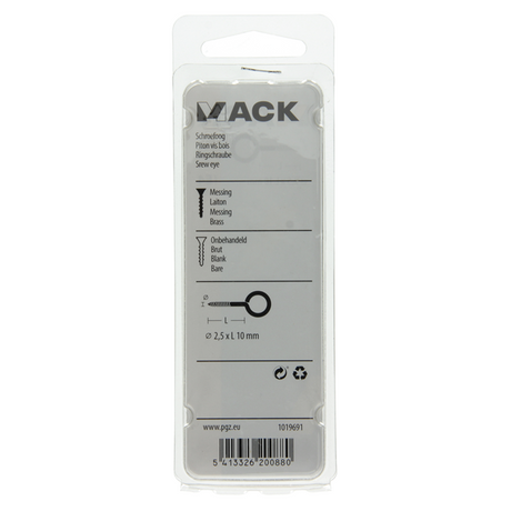 Mack 1019691 - schroefoog messing 6 st 2,5 x 10mm | 10 stuks
