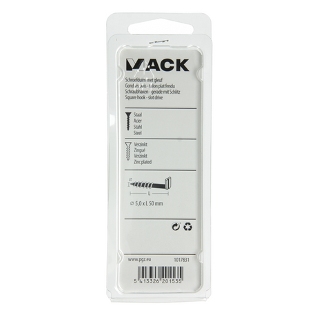 Mack 1017831 - schroefduim met gleuf staal verz. 5 st 5,0 x 50 mm | 10 stuks