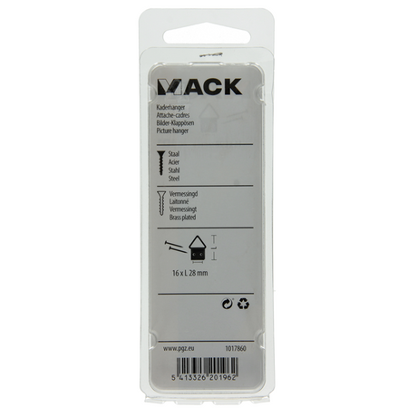 Mack 1017860 - kaderhanger staal vermessingd 5 st 16 x 28 mm | 10 stuks