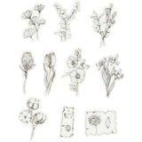 Creativ Company Kreppband-Aufkleber, schwarze und weiße Blumen, Größe 30–50 mm, 30 Stück 1 Box