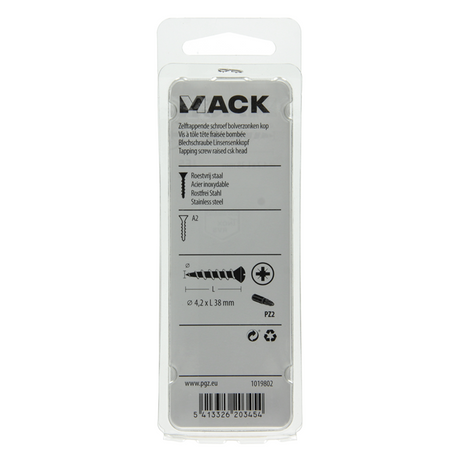 Mack 1019802 - zelftappende schroef bolvz.kopa2 6st 4,2 x 38 mm | 10 stuks