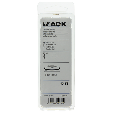 Mack 1019880 - carrosserie sluitring inox a2 3 st 10,5x30 | 10 stuks