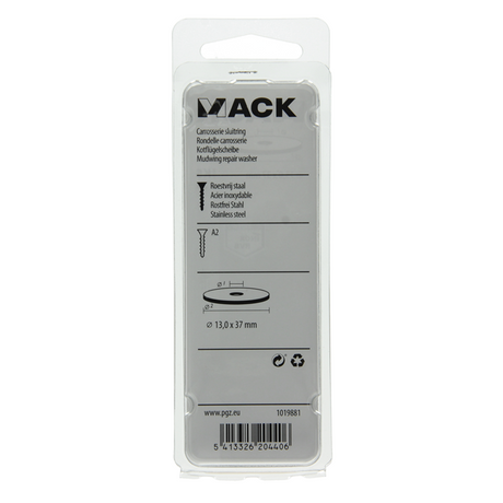 Mack 1019881 - carrosserie sluitring inox a2 2 st 13,0x37 | 10 stuks