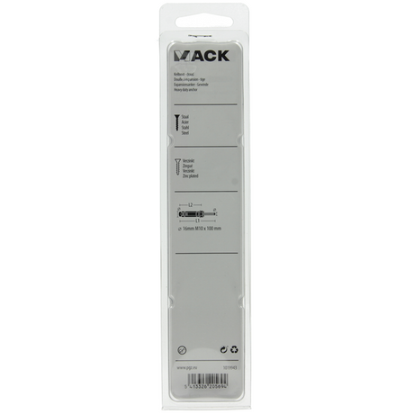 Mack 1019943 - keilbout met draadst. verzinkt2 st m10 x 100mm | 5 stuks