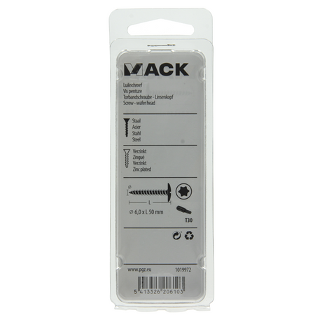 Mack 1019972 - luikschroef geel verzinkt 6,0 x 50 mm 8st | 5 stuks