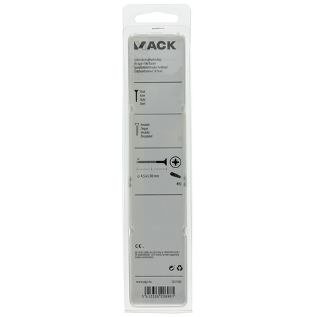 Mack 1017983 - spaanplaatschroef vz kop geelverz. 20st 4,5 x 80 mm | 5 stuks