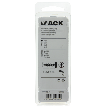 Mack 1018068 - zelftappende schroef cylkop verz. 48 st 4,2 x 19 mm | 5 stuks