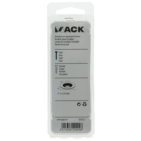 Mack 1018121 - sluitplaat vr gipsplaatschr. verz. 50 st 5 x 24 mm | 5 stuks