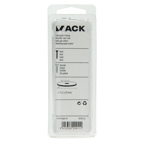 Mack 1018123 - carrosserie sluitring verzinkt80 st 5,2 x 20 mm | 5 stuks