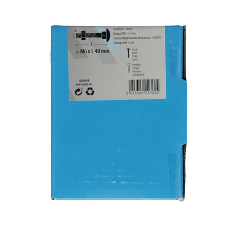Mack 1020198 - houtbout + moer verzinkt 28 stm6 x 40 mm | 5 stuks