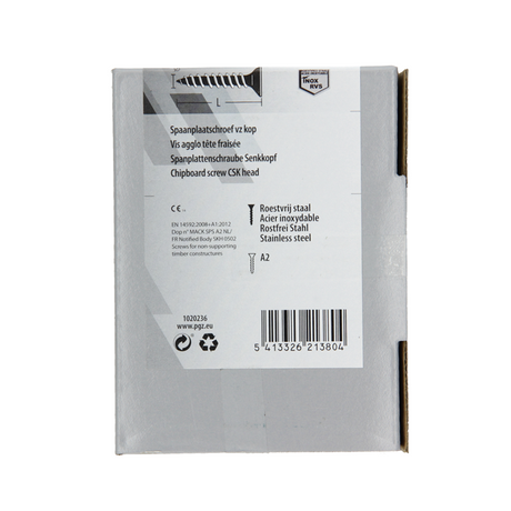 Mack 1020236 - spaanplaatschroef vz kop inox a2 100 st 4,0 x 45 mm | 2 stuks