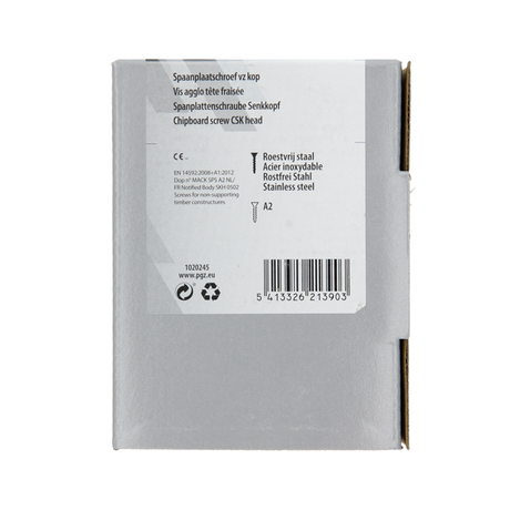 Mack 1020245 - spaanplaatschroef vz kop inox a2 100 st 5,0 x 50 mm | 2 stuks