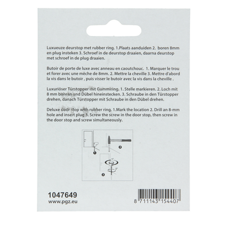 Mack 1047649 - deurstop cilindermodel vermessingd ø 20h30 mm 1 st pc | 6 stuks