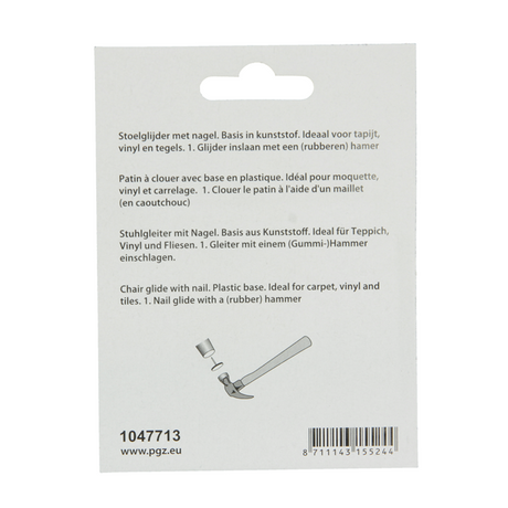 Mack 1047713 - stoelglijder met nagel vilt bruin ø 22 mm 8 st pcs | 6 stuks