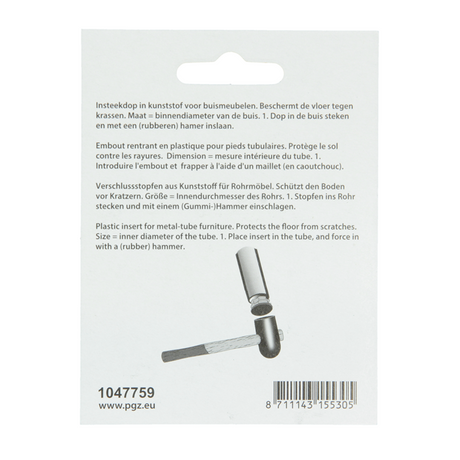 Mack 1047759 - insteekdop kunstsstof zwart ø 25 mm 4 st pcs | 6 stuks