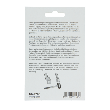 Mack 1047763 - super-glij-opsteekdop grijs ø 21 - 24 mm 4 st pcs | 6 stuks