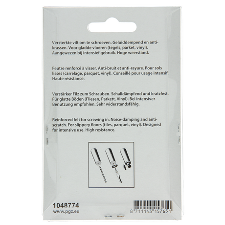 Mack 1048774 - versterkte vilt + schroef bruin ø 70 mm 4 st pcs | 6 stuks
