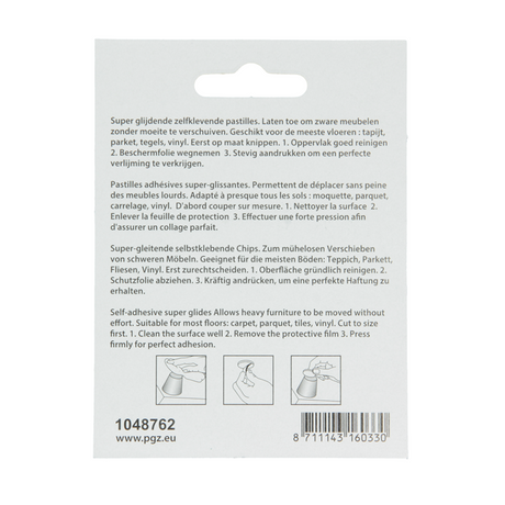 Mack 1048762 - super glijpastille zelfklevendbruin 25 x 25 mm 4 st pcs | 12 stuks