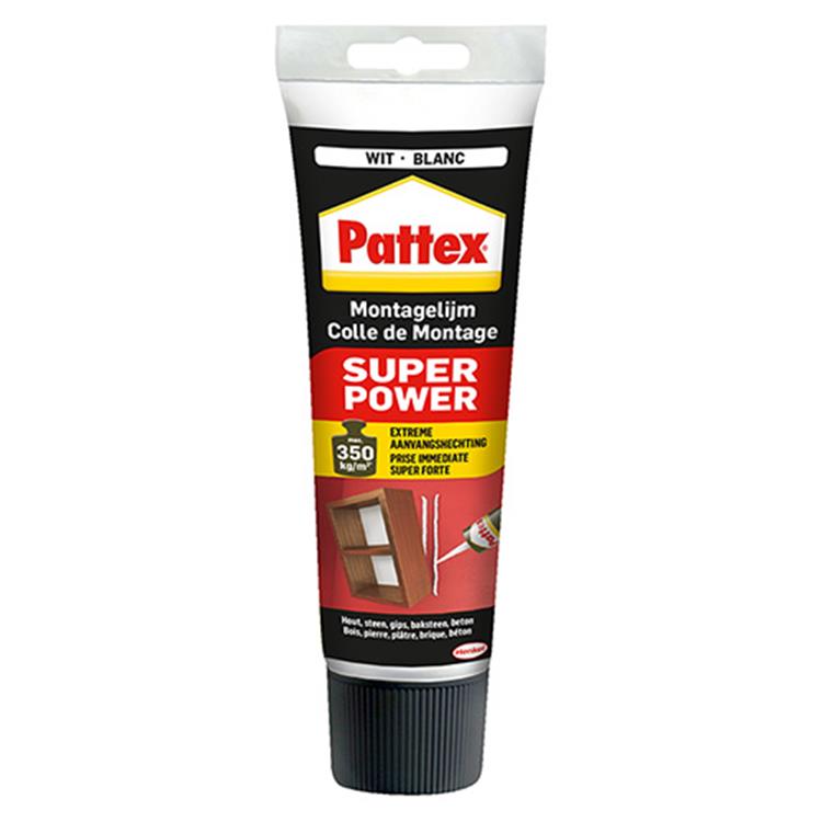 Pattex super power waterbased 250 g tube | binnen buiten gebruik | universeel te gebruik voor alle materialen | extreem sterke montage lijm | montagelijm voor alle doeleinden!