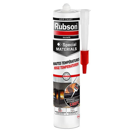 Rubson hoge temperaturen zwarte kit 280 ml bouwkit | bestand tegen hoge temperaturen | ideaal voor hittebestendige toepassingen | sterk en duurzaam