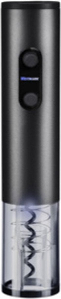 Westmark Korkenzieher Vasco – elektrischer Weinöffner für Weinflaschen mit Korken, müheloser Korkenzieher mit einer Hand, 4 x AA-Batterien erforderlich – Edelstahl, Aluminium