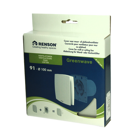 Renson 1069258 - mechanische ventilator cover (9x11-dia 100) 91g (grijs) | 2 stuks