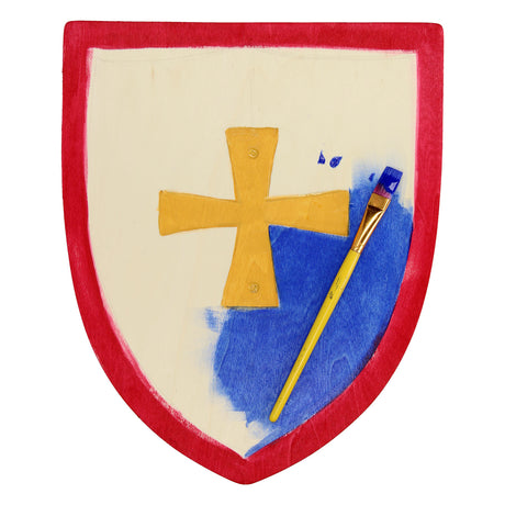 Playwood Holzschild-Ritterspielzeug mit Griff für Kinder.