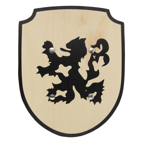 Playwood Holzschild Ritter Löwe mit Stoffgriff Spielzeug.