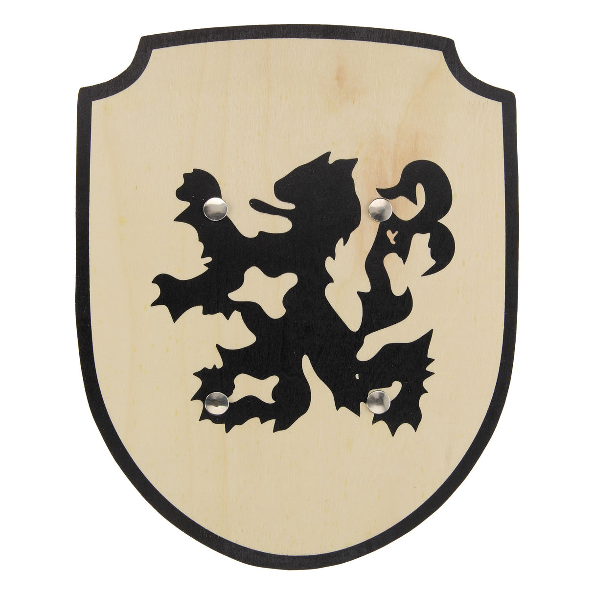 Playwood wooden shield lion with fabric handle