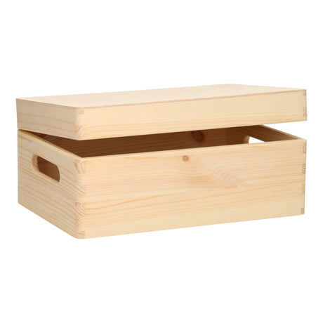 Playwood Aufbewahrungsbox rechteckig Klappdeckel Kiefer klein
