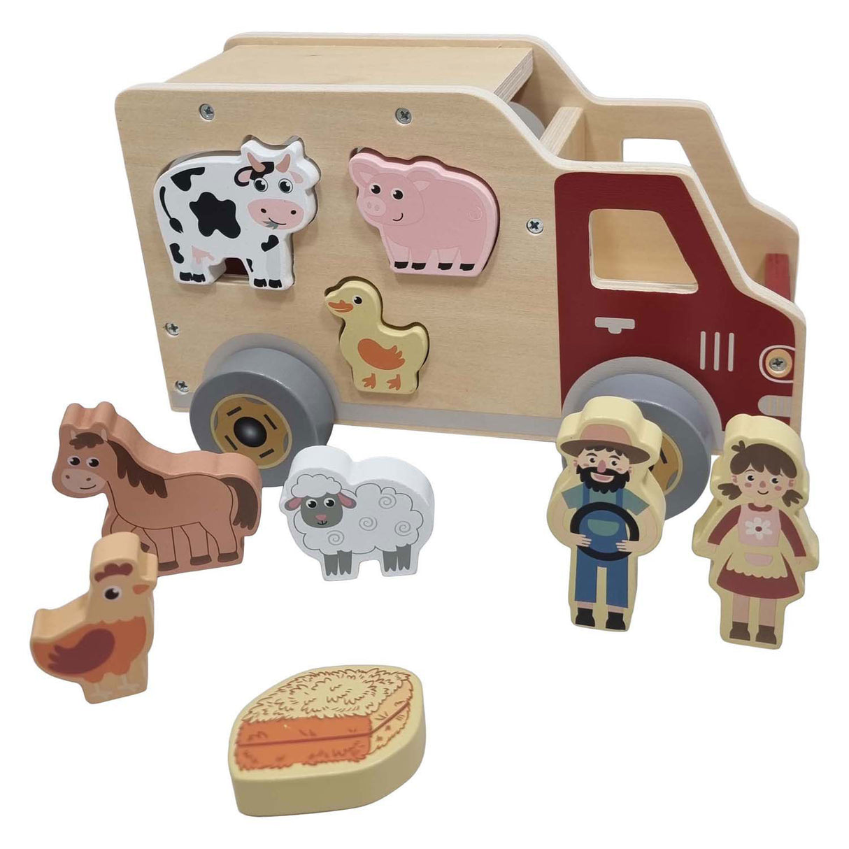 Spielholz Holzformen Auto Nutztiere Spielzeug pädagogisch.