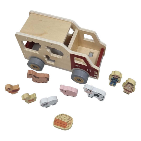 Spielholz Holzformen Auto Nutztiere Spielzeug pädagogisch.