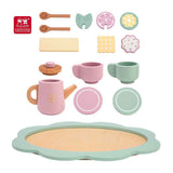 Playwood Holz-Teeservice Pastell, 17-teilig.