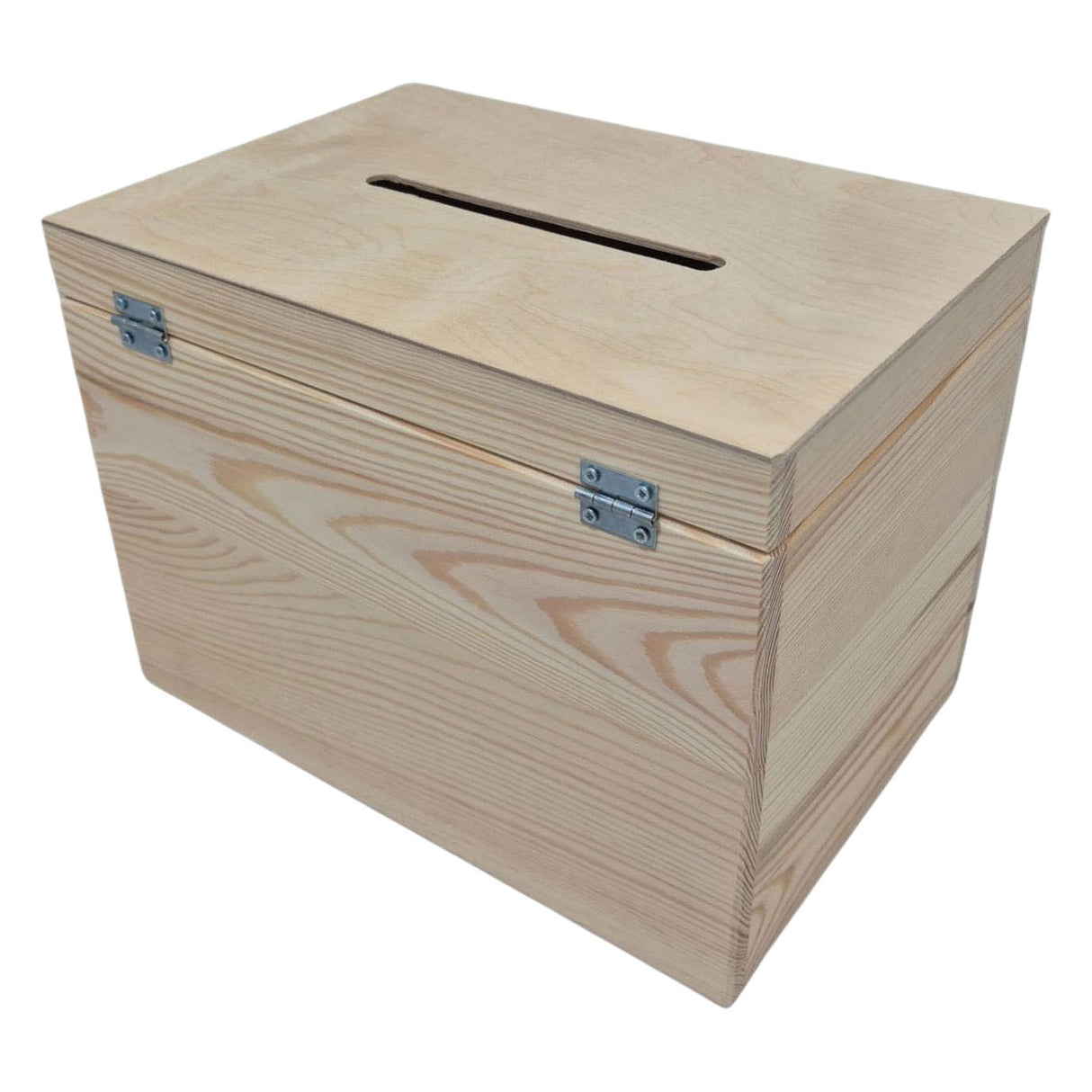 Playwood Holzumschlagbox Aufbewahrungsbox Kiefer mit Schlitz 29x22x20 cm.