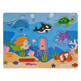 Playwood houten legpuzzel en visspel - 7st.