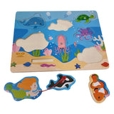 Playwood houten legpuzzel en visspel - 7st.