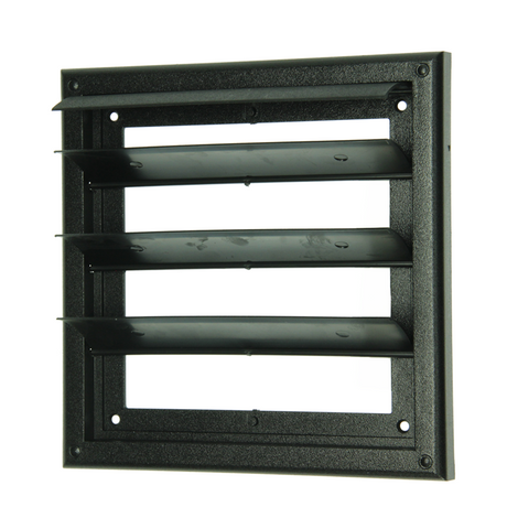 Renson 1069266 - opbouw dampkaprooster pvc 733 (187x187) str 9005 (zwart) | 2 stuks