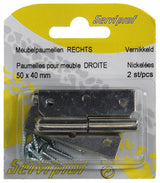 Mack 1013465 - 2 meubelpaumellen rechts vernikkeld h 50 x b 40 mm | 5 stuks