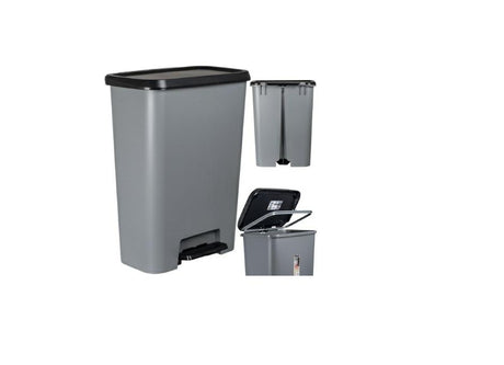 Curver Compatta Abfallbehälter – 50 Liter – Grau Schwarz
