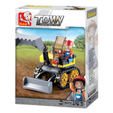 Sluban town graafmachine mini excavator bouwspeelgoed kinderen vanaf 6 jaar – constructiespeelgoed modelbouw – bouwdoos met 132 bouwstenen – m38-b0377c