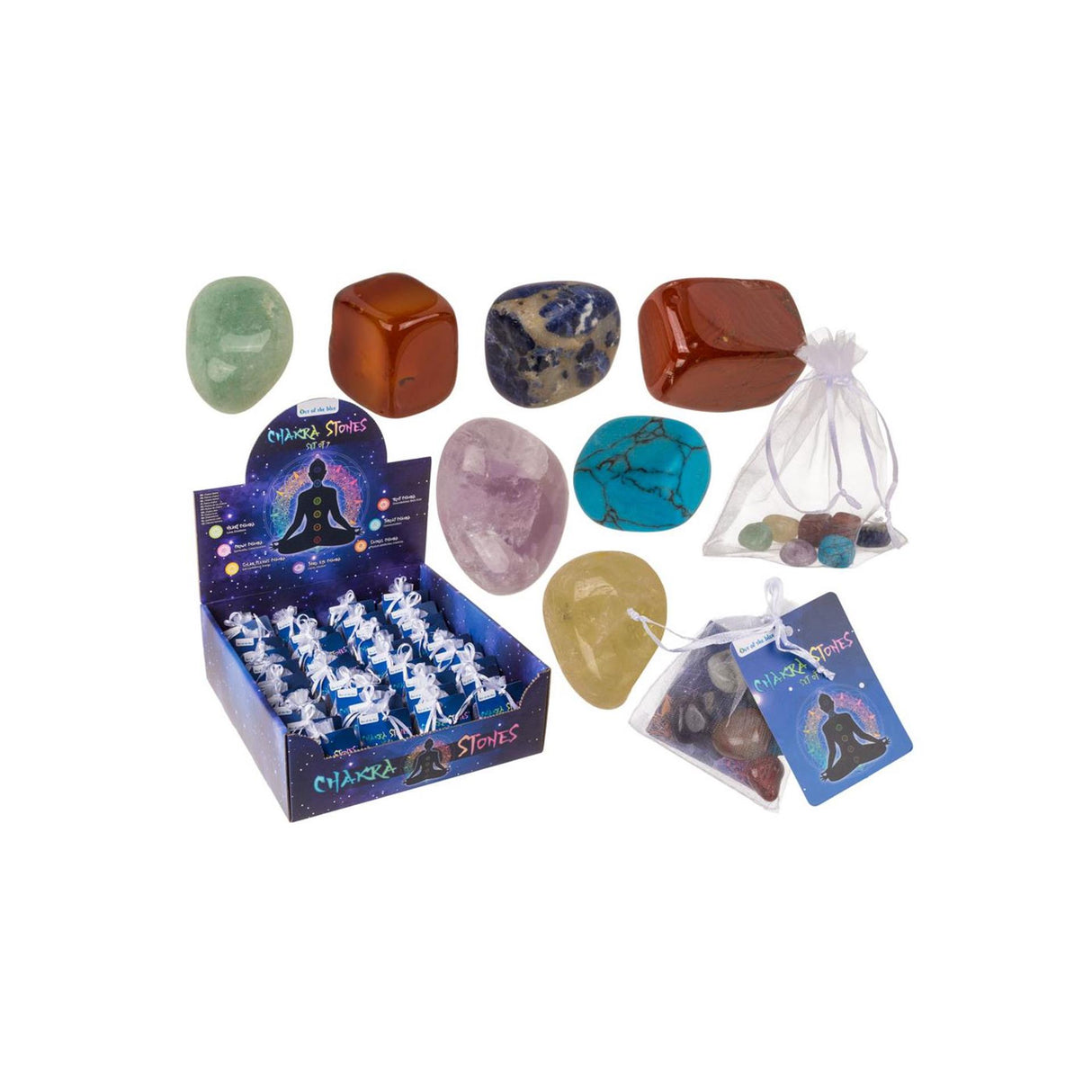 Out-of-the-Blue-Chakra-Steine, 7 Stück, 1,5 x 1 cm