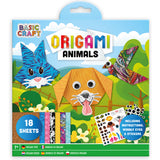 Origami-Set mit Blumen und Tieren, 18 Stück + Aufkleber