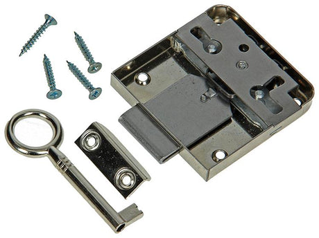 Mack 1013607 - 1 oplegmeubelslot vernikkeld 40mm | 5 stuks